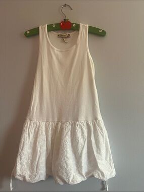 Speechless White Cotton Eyelet Hem A-Line Dress
